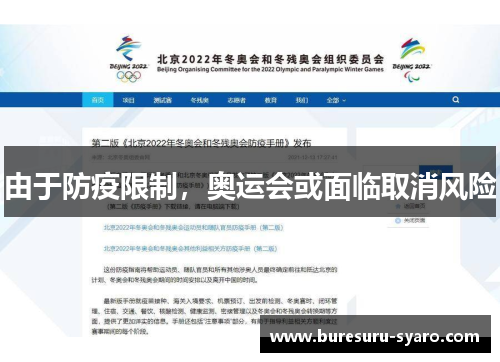 由于防疫限制，奥运会或面临取消风险